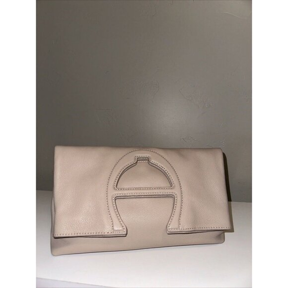 Etienne Aigner Handbags - Etienne Aigner Bombe"A" Clutch Handbag Tan Leather New